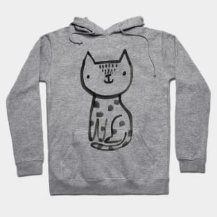 Spotty Watercolour Cat Hoodie